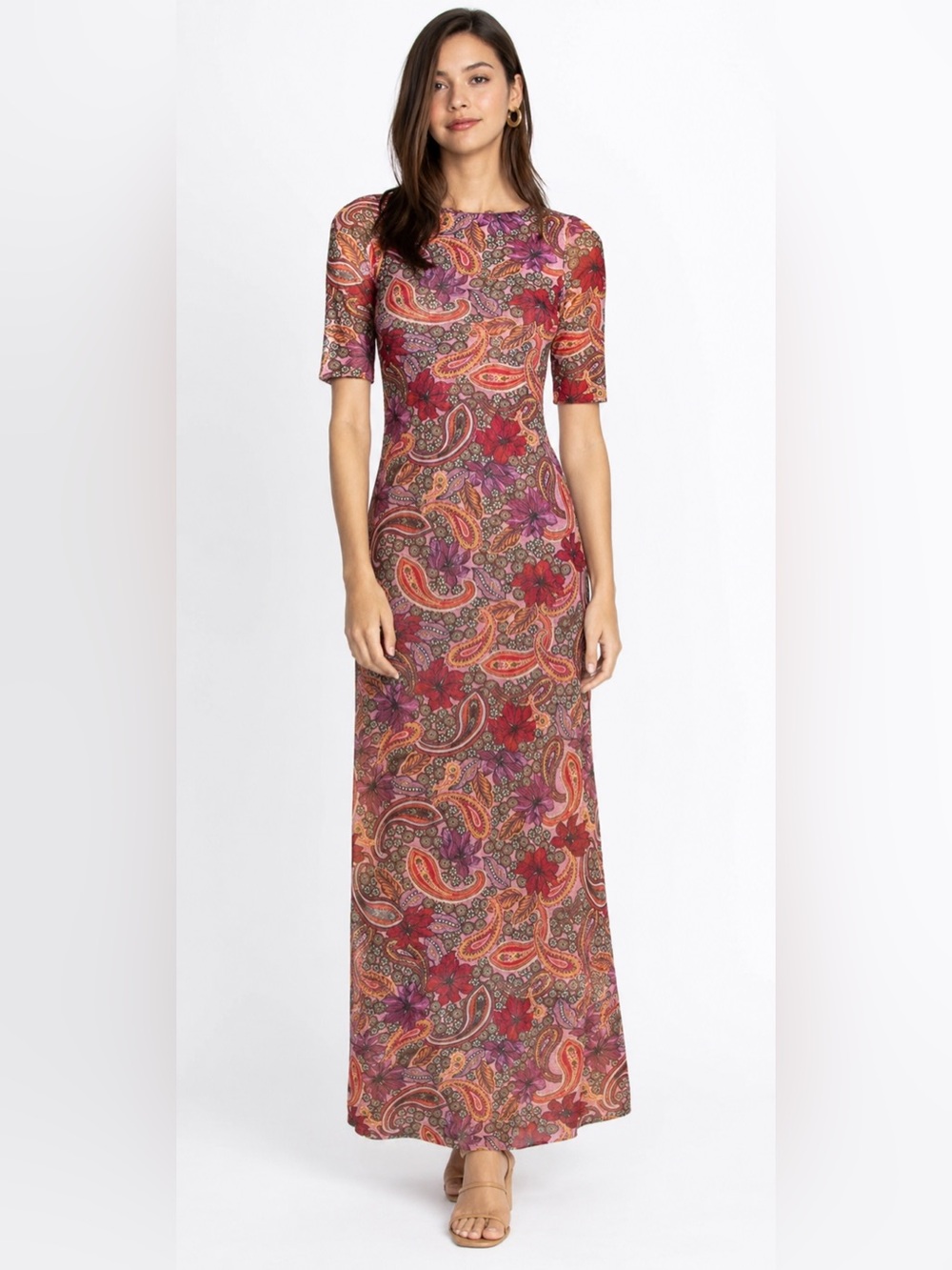 Johnny Was Paisley Mesh Maxi Dress